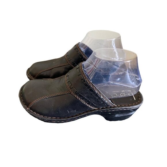 B.ø.c Born Concept Women's Slip-On Leather Clogs Size 7 black - Picture 1 of 9